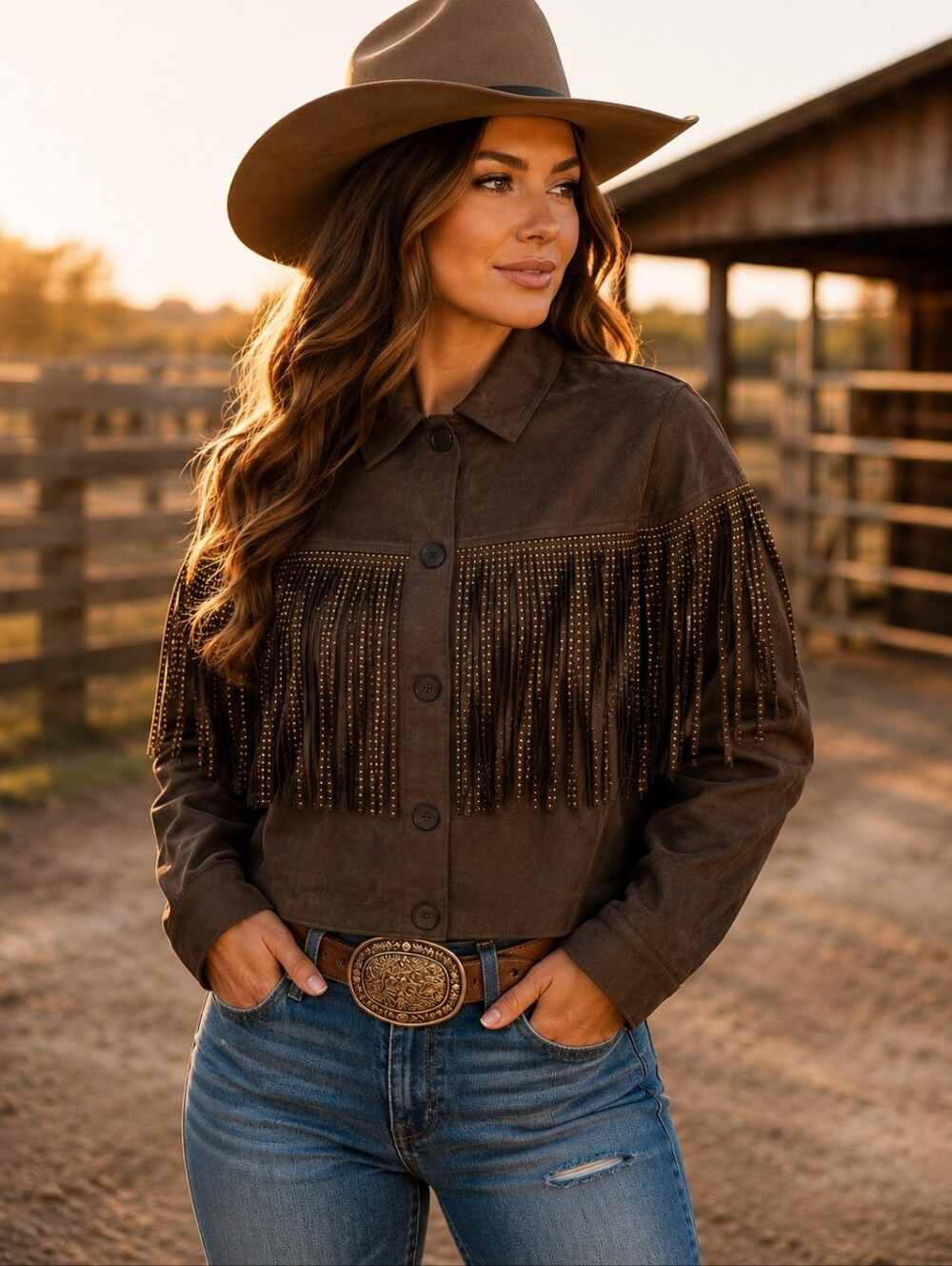 NWT - "Melrose With Love" Faux Suede Fringe Jacket